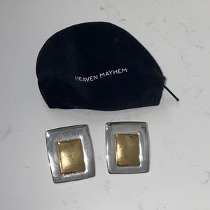 Heaven Mayhem Plate Earrings - Mixed Metal